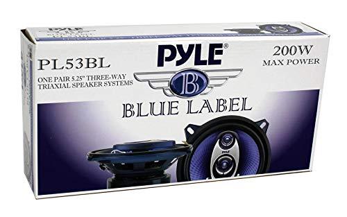 Pyle Pyle PL53BL 5.25" 200W Car Audio Triaxial Speakers Stereo Blue Pair (4 Pack)
