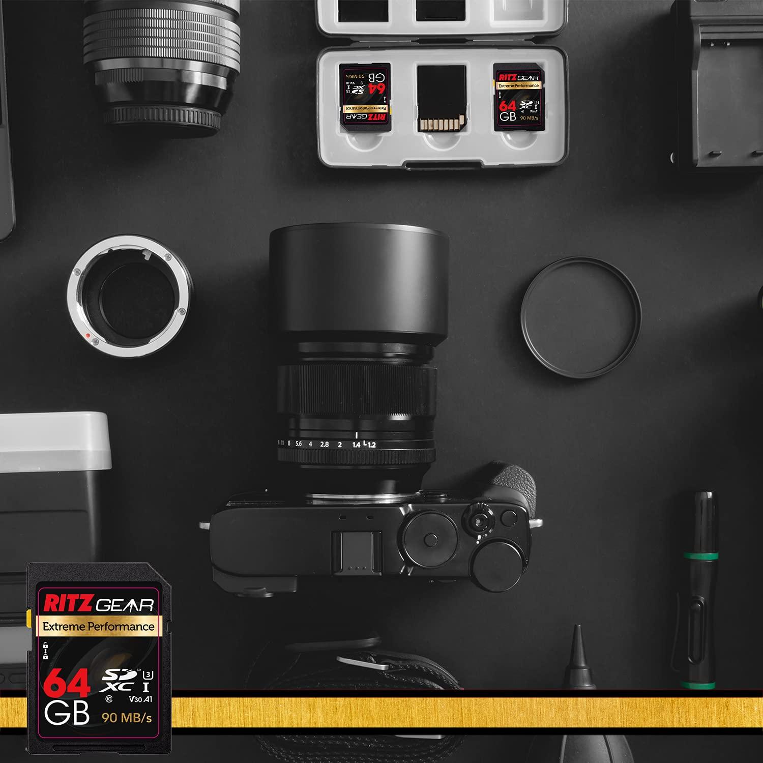 Ritz Gear Ritz Gear 64GB High-Speed SDXC UHS-I SD Card, C10, U3, V30, Full-HD & 4K Memory Card