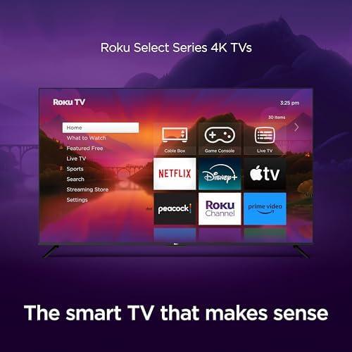 Roku Roku Smart TV 43-Inch Select Series 4K HDR RokuTV with Roku Enhanced Voice Remote, Brilliant 4K Picture, Automatic Brightness, & Seamless Streaming Live Local News, Sports, Family Entertainment