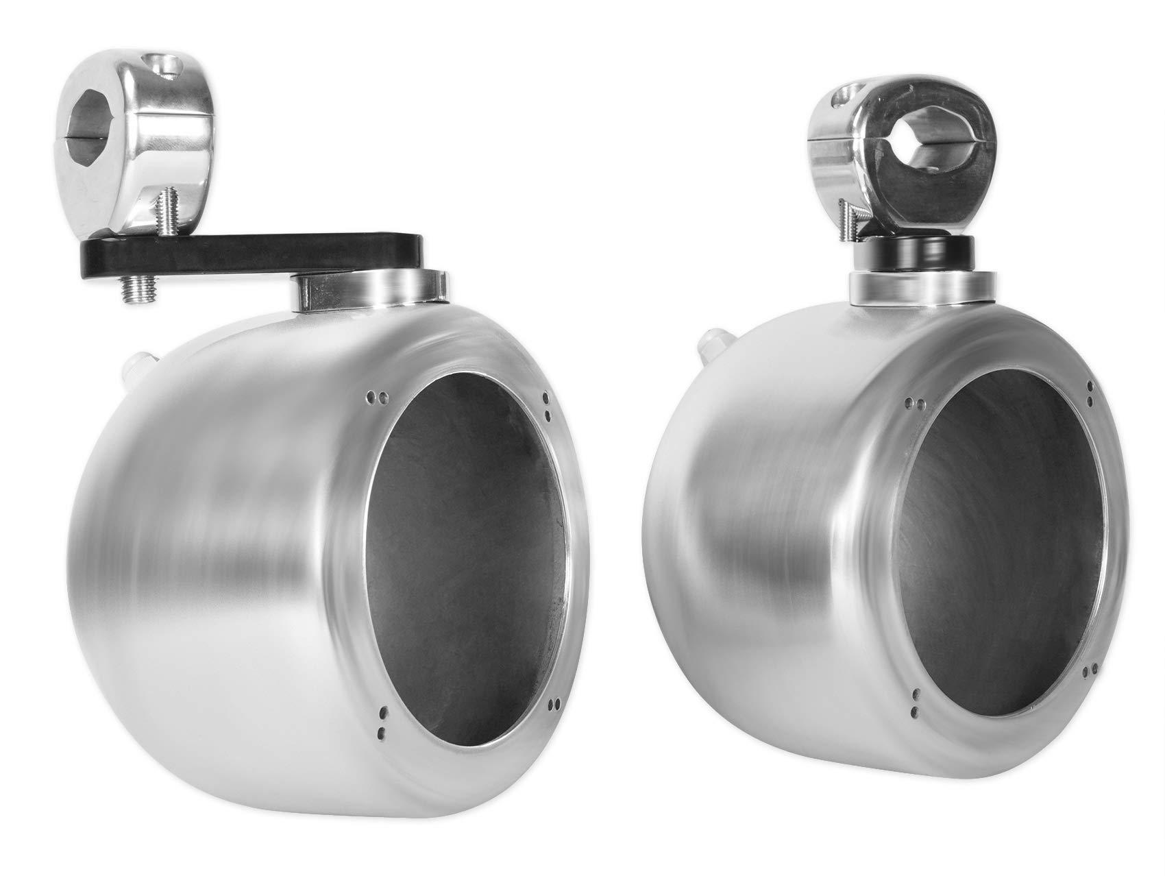 Rockville (2) Rockville Chrome 4\" 200w Rollbar Roll Cage Tower Speakers for ATV/UTV/Cart