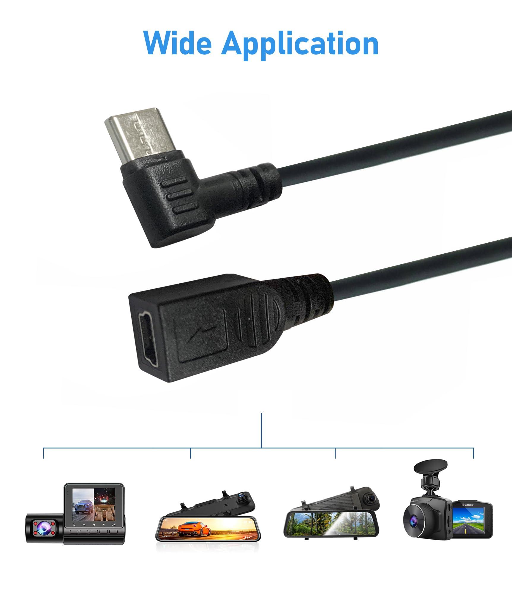 Plozoe Plozoe Mini USB Female to Type C Male Cable,USB-C Male to Mini USB Female Adapter Converter for Mini Dash Cam Hardwire Kit and More Mini USB Devices(Only for Charging)
