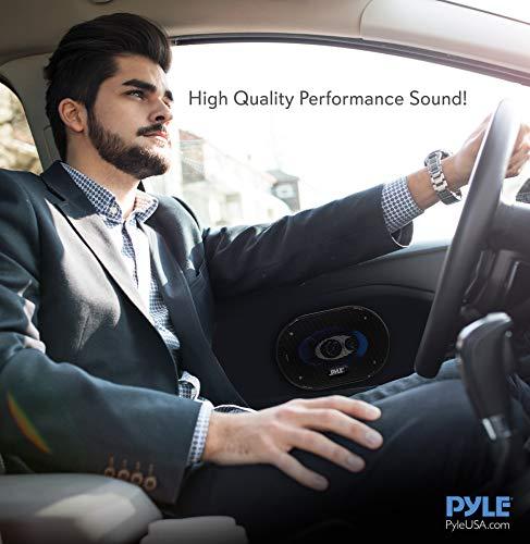 Pyle Pyle 4'' x 6'' Three Way Sound Speaker System - Pro Mid Range Triaxial Loud Audio 240 Watt per Pair w/ 4 Ohm Impedance and 3/4'' Piezo Tweeter for Car Component Stereo PL463BL