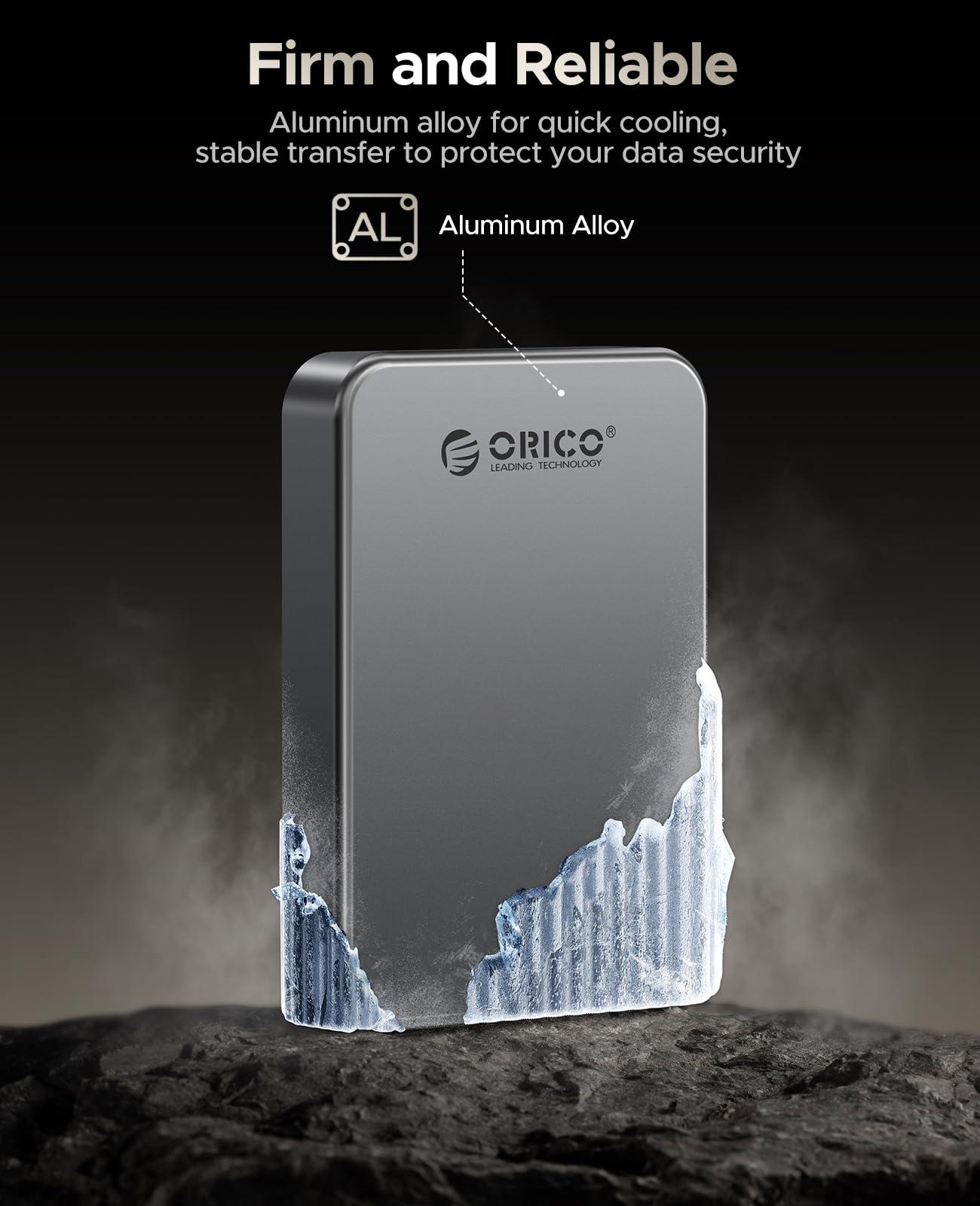 ORICO ORICO 1TB Magnetic Portable SSD, Aluminum Alloy, 4K 120 fps ProRes HDR Record and Store, Up to 2000MB/s, External Solid State Drive, Compatible with iPhone 16 Pro Max, Tablet, Computer - K20