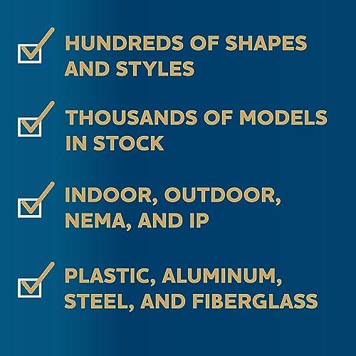 Bud BUD Industries HD-7600 Heavy Duty Impact Resistant NEMA Plastic Box 6.62" L x 4.68" W x 2.37" H, Black