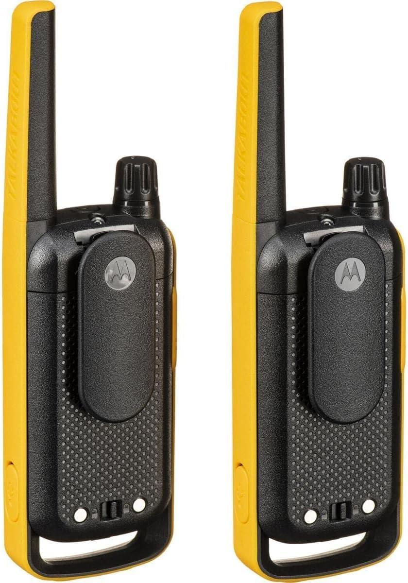 Motorola Solutions Motorola Solutions, Portable FRS, T470, Talkabout, Two-Way Radios, Emergency Preparedness, Rechargeable, 22 Channel, 35 Mile, Black W/Yellow, 12 Pack