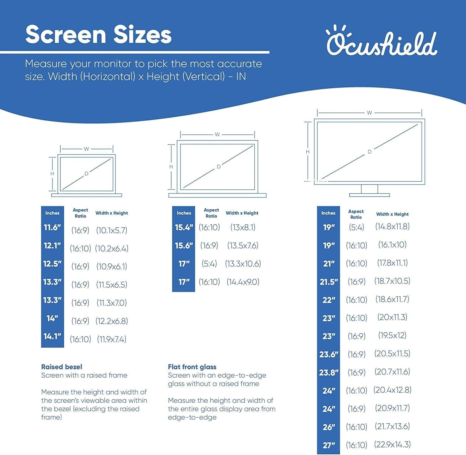 Ocushield Ocushield 23\" (16:9) Anti Blue Light Screen Protector with Privacy Filter for Laptops and Computer Monitors - Anti-Glare - Easy Install - Anti-Fingerprint - Reduce Eye Fatigue (527 x 296 mm)