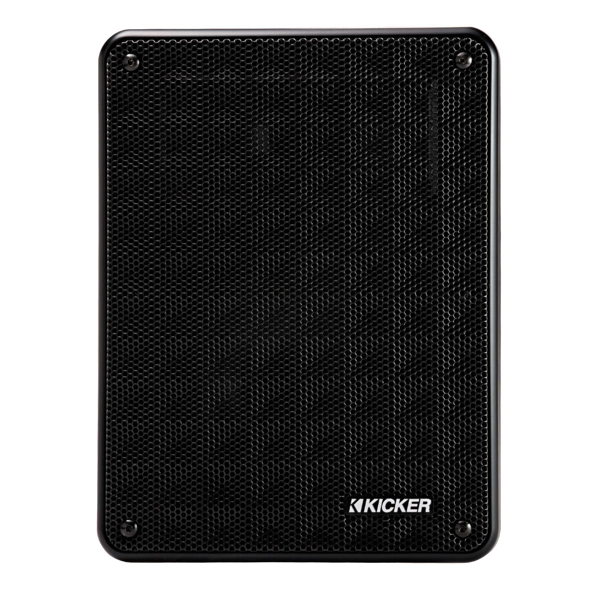 KICKER KICKER KB6 Indoor Outdoor Patio Speaker Bundle in Black 4 Speakers Total