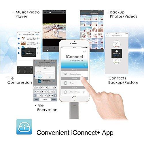 PQI [Apple Mfi] Iconnect 16 GB Mobile Flash Drive w/ Lightning Connector for iPhones, iPads, iPod Mac & PC USB 3.0 (Iron Gray)