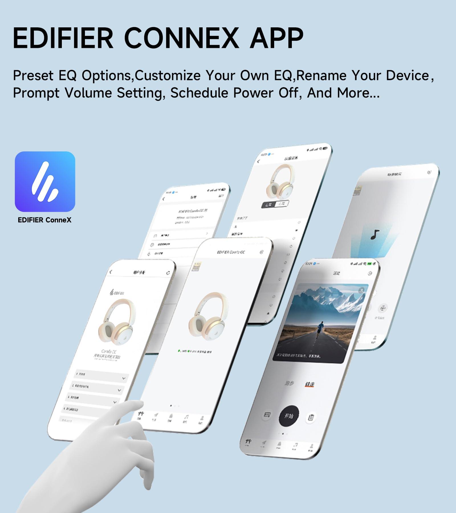 Edifier Edifier Atom Max Hybrid Active Noise Cancelling Headphones, Hi-Res Audio, AI Call Noise Cancellation, Foldable, 45H Playtime, Speed Charge, Wireless Over-Ear Headphones with Bluetooth 5.4, White