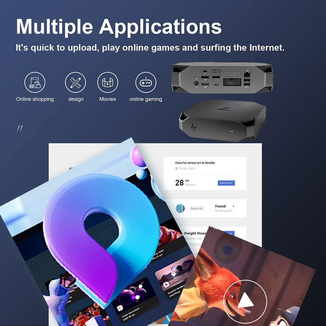 HP HP Z2 Mini G4 Workstation Desktop Micro PC,Core i7 Intel 8th Win 11 Tiny Computer ,32GB DDR4 Ram,1TB NVMe M.2 SSD + 1TB HDD,Built in Wifi,BT,DP,Wireless K&M,TJJ Mouse Pad (Renewed)