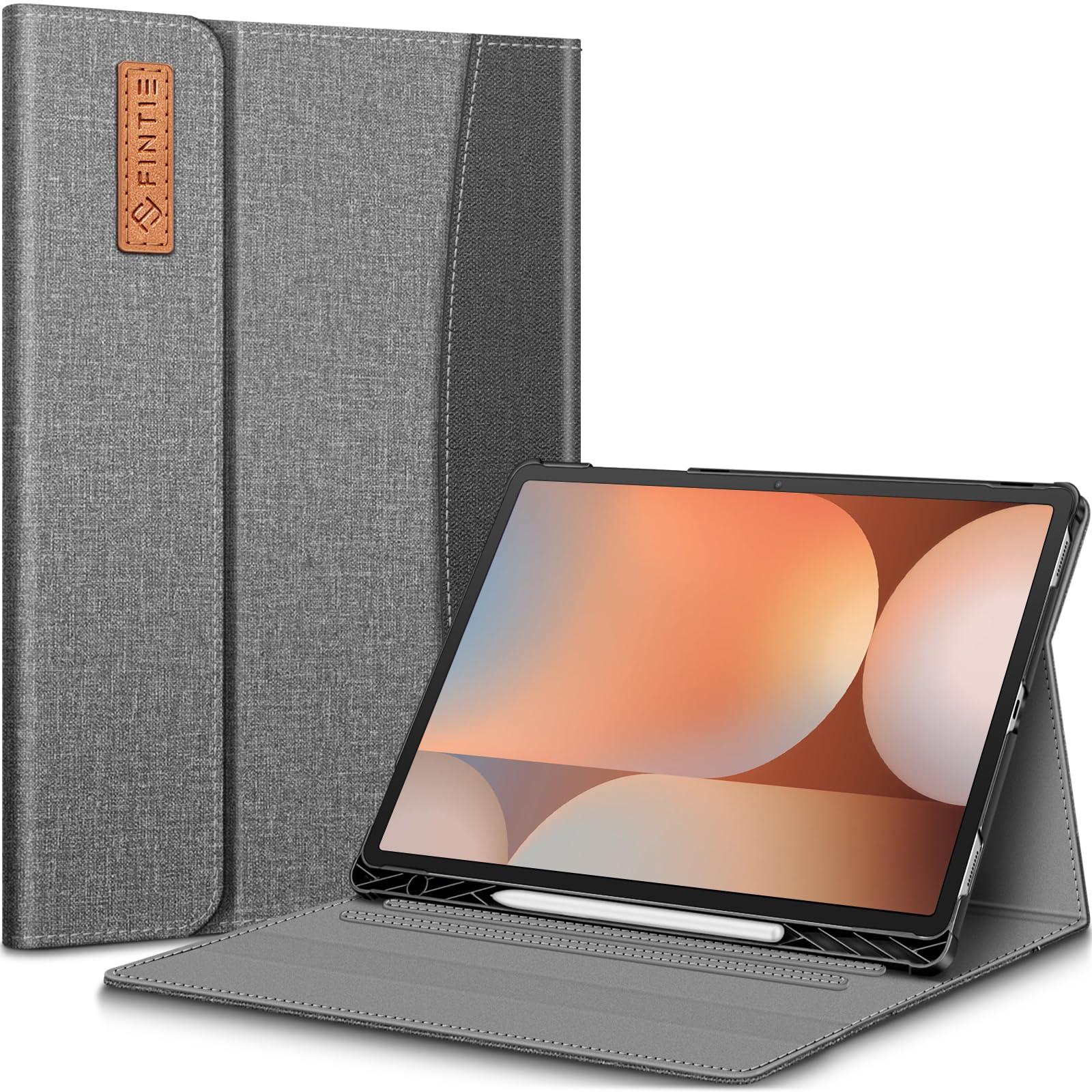 FINTIE Fintie Case for Samsung Galaxy Tab S10 Plus 2024/ S9 FE Plus 5G 12.4 Inch 2023 with Built-in S Pen Holder, Multiple Angle Portfolio Business Cover with Pocket Auto Sleep/Wake, Gray