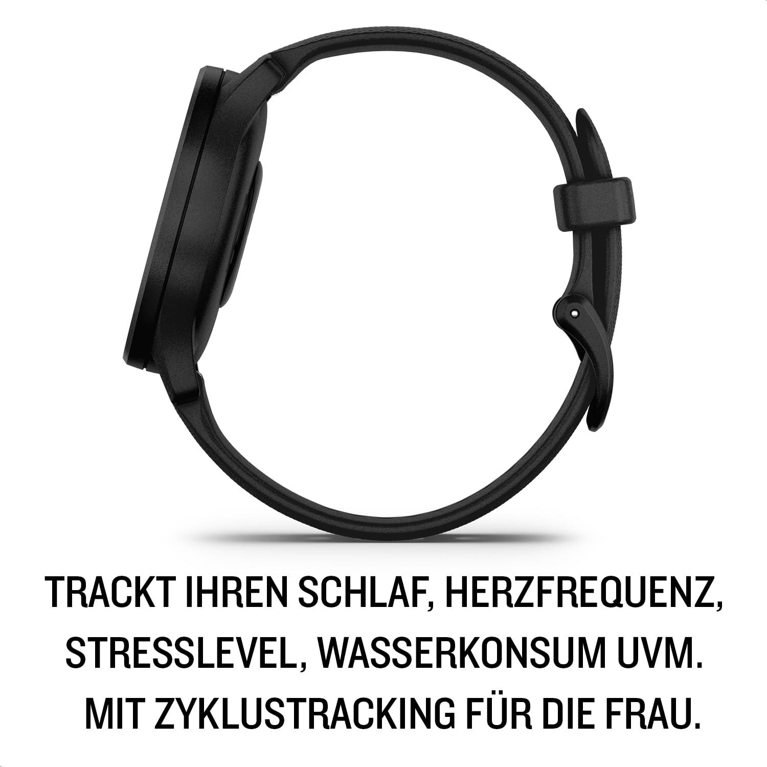 Garmin Garmin vivomove Sport, Hybrid Smartwatch, Health and Wellness Features, Touchscreen, Black