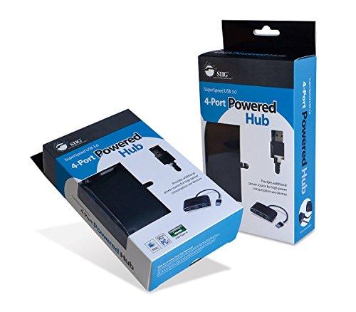 SIIG SIIG SuperSpeed 4 Port USB 3.0 Hub With 5V Power Adapter and Woven Braided USB - Powered Hub & Port Adapter