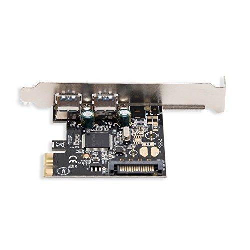 Syba Syba SD-PEX20158 PCI Express Card x1 with USB 3.0 Type A 2 Ports Super Speed and 15-Pin Power Connector Eltron Chipset