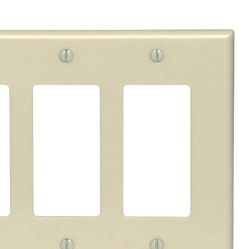Leviton Leviton 80611-I 3-Gang Decora/GFCI Device Wallplate, Ivory