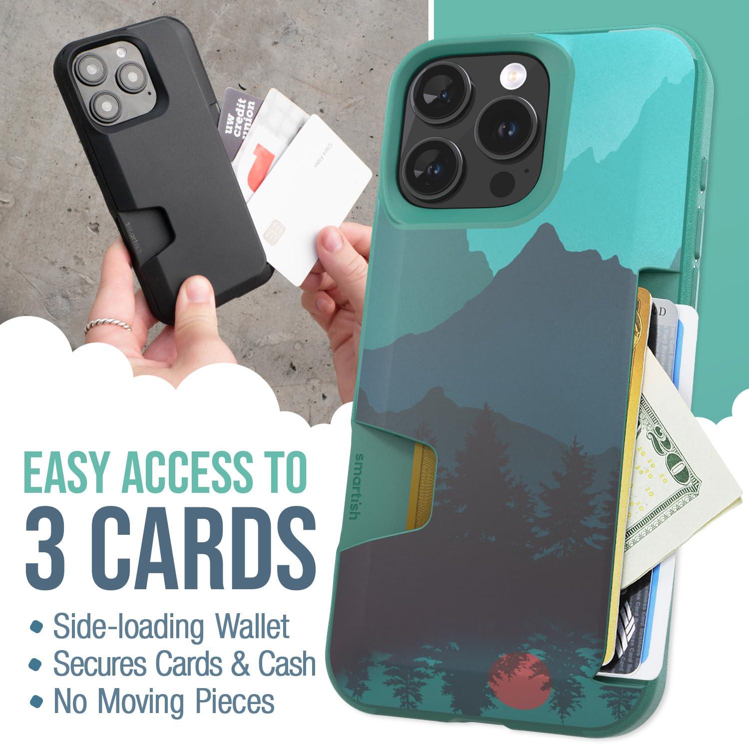 Smartish Smartish iPhone 16 Pro Max Wallet Case + USB C Lightning Cable Combo - 6 Foot Fabric Wrapped Fast Charging Cable + Hidden Card Slot Cover Compatible with Apple iPhone 16 Pro Max