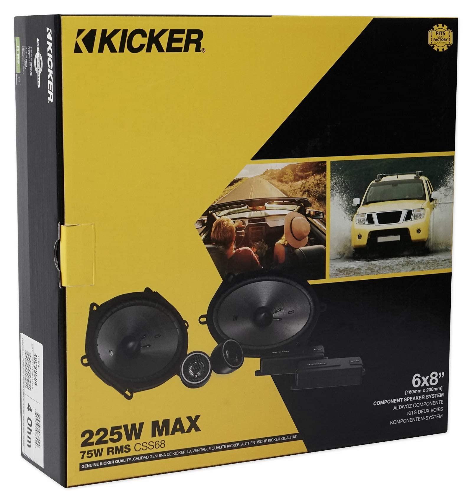 KICKER Kicker 46CSS684 Car Audio 6x8 Component Full Range Stereo Speakers Set CSS68 (Renewed)