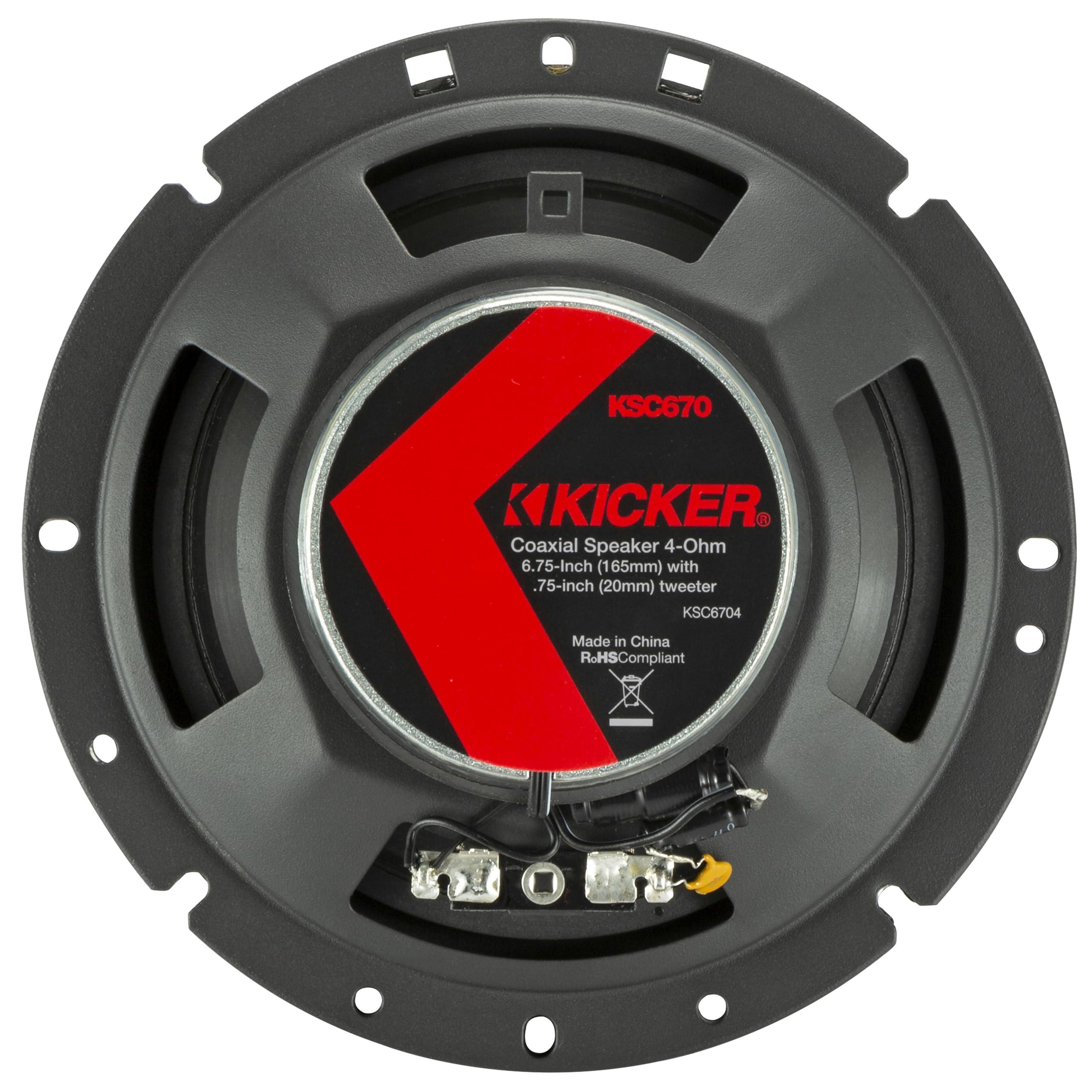 KICKER Kicker 51KSC6704 KS-Series 6.75" Coaxial Speakers with .75" tweeters, 4-Ohm, Pair