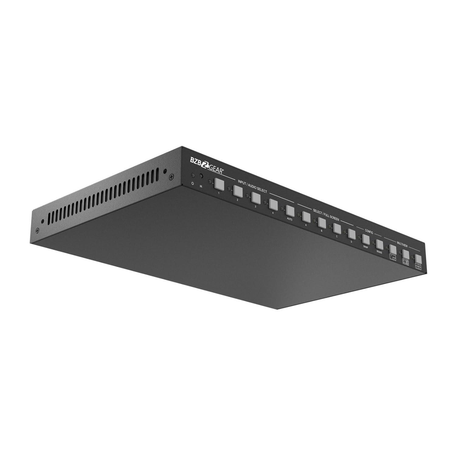 BZB GEAR 4x1 1080P FHD HDMI MultiViewer with KVM USB 2.0 Ports with Support up to 4 Computers