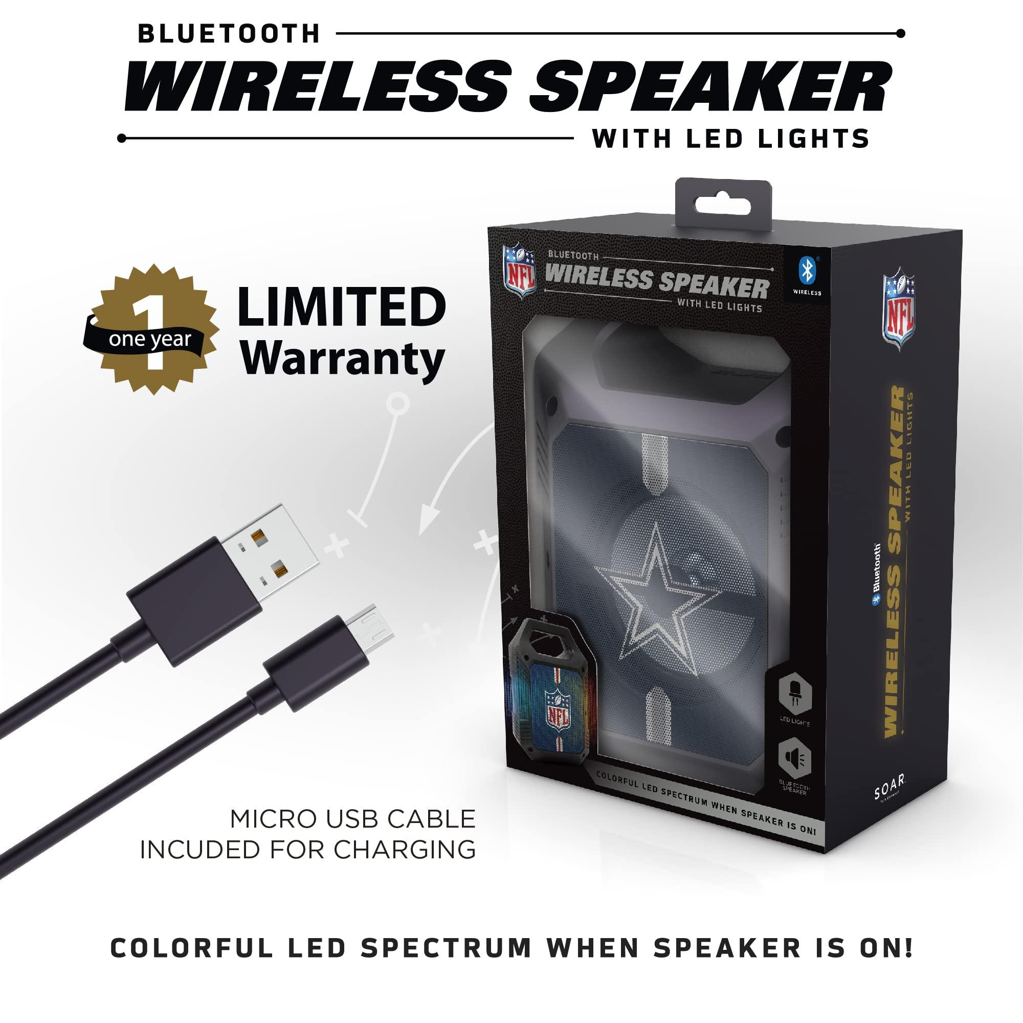 SOAR SOAR NFL ShockBox XL LED Wireless Bluetooth Speaker, Dallas Cowboys
