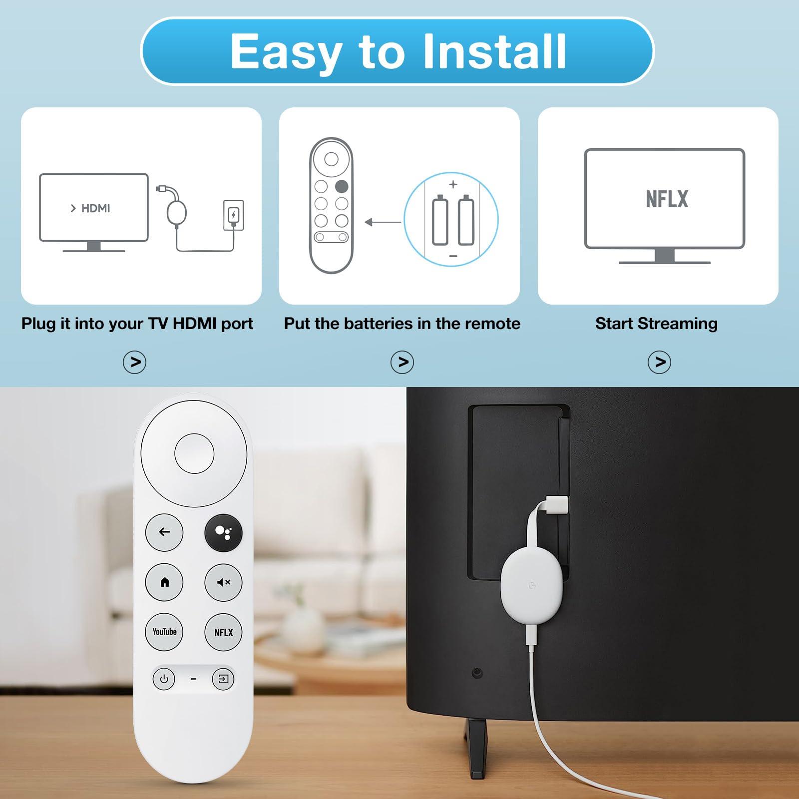 LOUTOC Replacement for Google-Chromecast-Remote, for Chromecast with Google TV Remote 4K/HD & Google TV Streamer 4K(Only for Snow Chromecast Google)