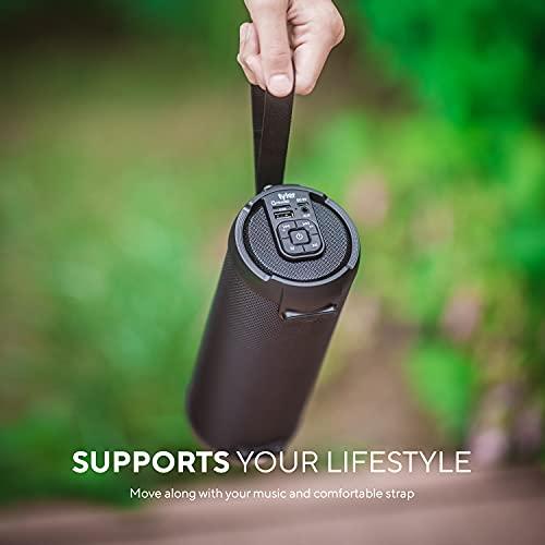 TYLER Tyler Wireless Bluetooth Speaker Water Resistant Long Range Rechargeable Boombox USB MP3 Micro SD AUX Inputs Fm Radio Sound & Bass Carry Strap Lightweight for Home Outdoor Stereo