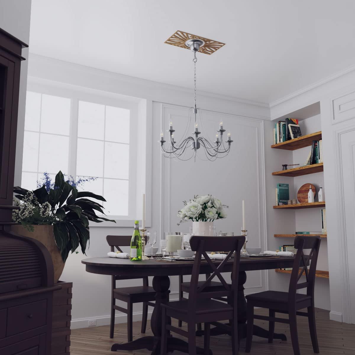 Ekena Millwork Ekena Millwork 40"W x 20"H x 14 3/4"ID x 1/4"T Hoover Wood Fretwork Pierced Ceiling Medallion, Walnut