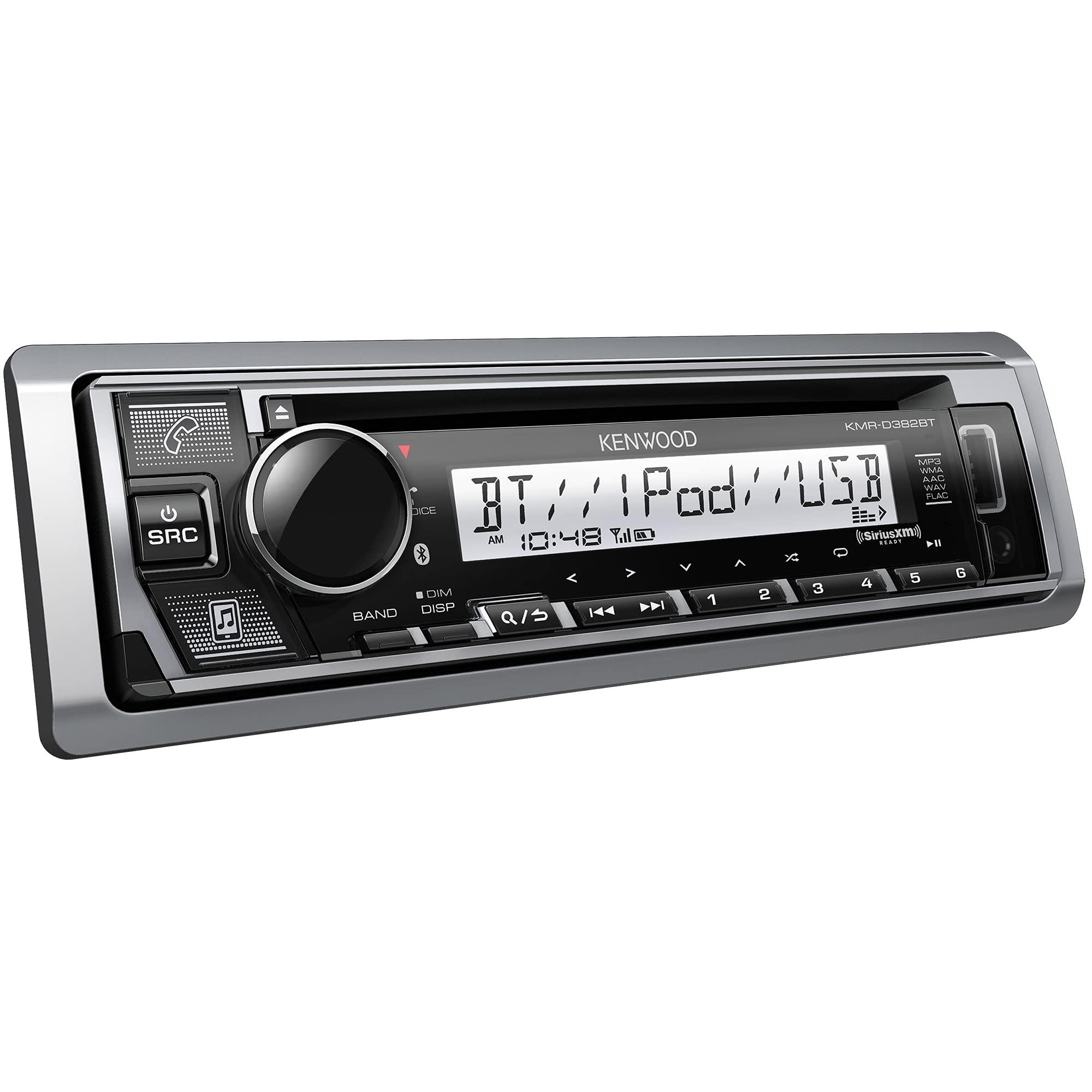 Kenwood KENWOOD KMR-D382BT (50W x 4Ch) Single Din Car/Marine Stereo Head Unit with Bluetooth, Hands-Free Calling, CD Player, USB, AM/FM Radio, SiriusXM Ready, All-Weather in-Dash Boat & Car Audio Receiver