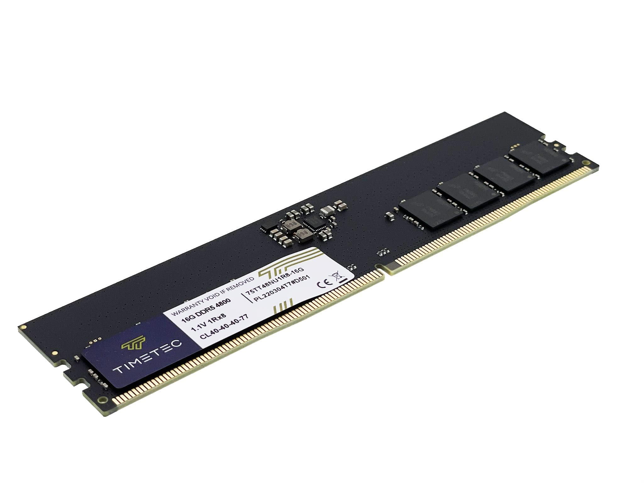 Timetec Timetec DDR5 Unbuffered Non-ECC 1.1V 288 Pin UDIMM Desktop Memory RAM Module Upgrade (4800MHz, 16GB)