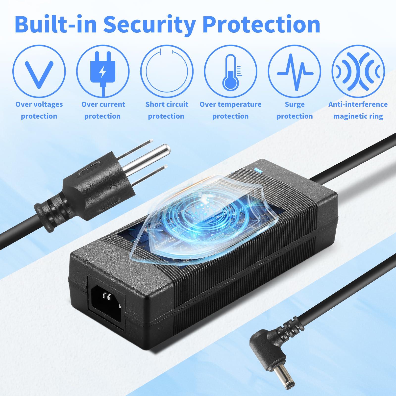 AOYADAISU 12V 10A Power Supply 120W 100V~240V AC to DC Adapter Converter Transformer,12 Volt 10 Amp Power Supply Adapter with 5.5mm x 2.5mm&2.1mm DC Output Jack for 12V Printe LED Strip Light CCTV Camera