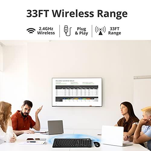 SIIG SIIG Jk-WR0T12-S1 Standard Size 102Key Wireless Keyboard with 3Button Wireless Optical Mouse, Black