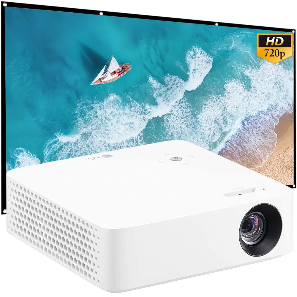 LG LG PH30N CineBeam Portable 250 ANSI Lumens HD LED Projector Bundle With 120\" Minolta 16:9 Indoor-Outdoor Screen