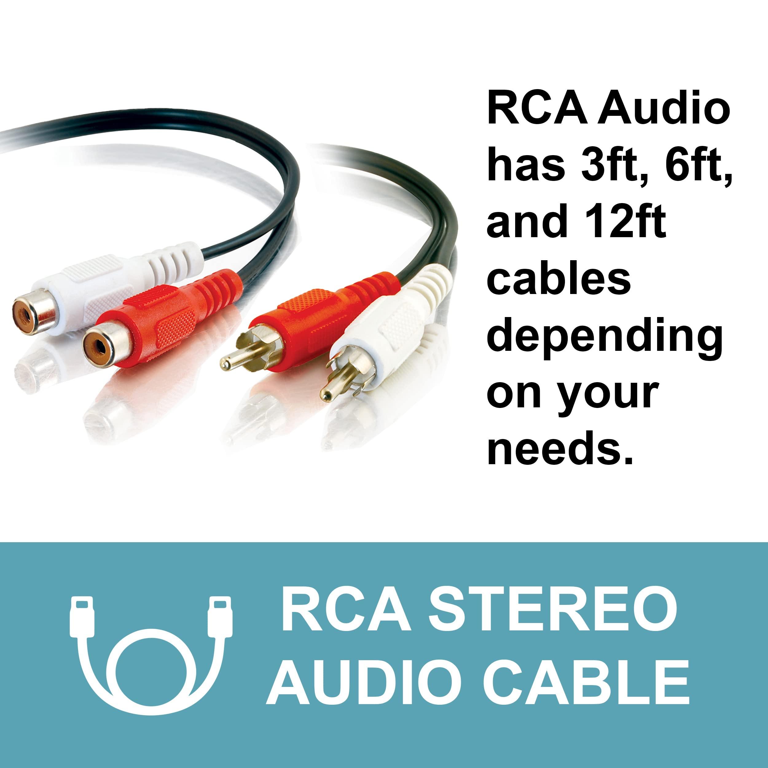 C2G Legrand - C2G RCA Audio Cable, RCA Stereo Cable with Double Shielded Cable with Molded Connectors, 3 Foot Cable, 1 Count, Black, C2G 40463