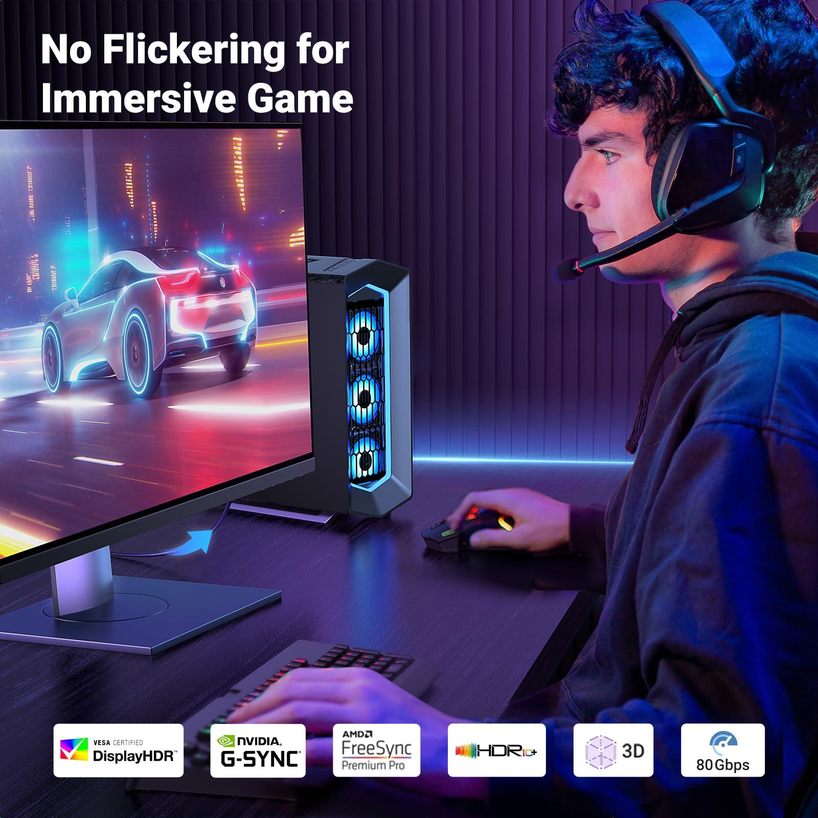 UGREEN UGREEN DisplayPort Cable 2.1 [VESA Certified] DP2.0 80Gbps Support 16K@60Hz 8K@240Hz 4K@240Hz HDR Bundle with 8K HDMI 2.1 Cable 48Gbps 6.6FT, Certified Ultra High Speed HDMI Cord Aluminum