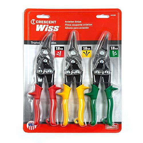 Wiss 3pc Wiss Tin Aviation Snips Cutting Tools Set Color Coded Snippers M123R