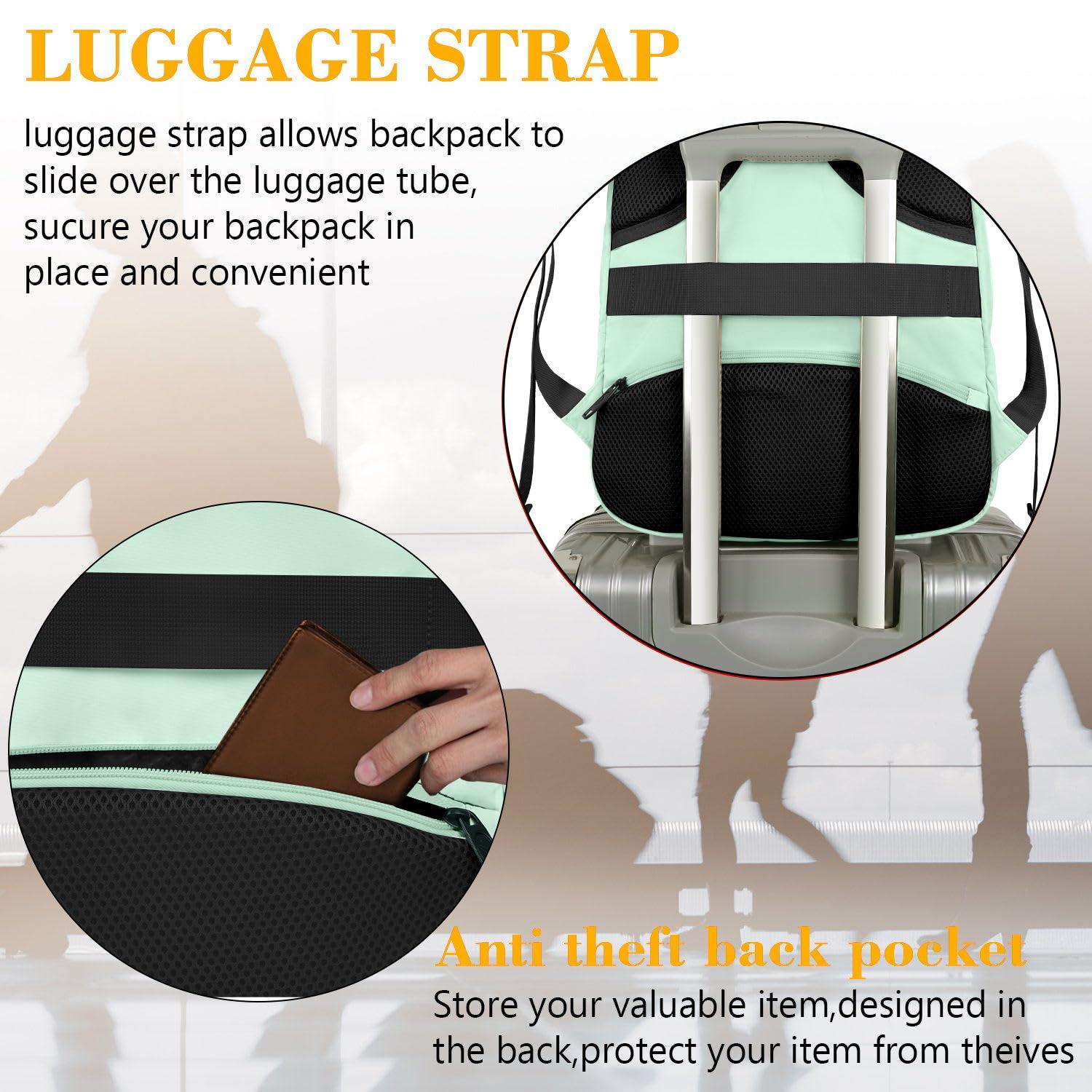 MATEIN MATEIN 15.6-Inch Laptop Backpack with USB Charging Port, Slim Lightweight Water Resistant Travel Backpack for Women