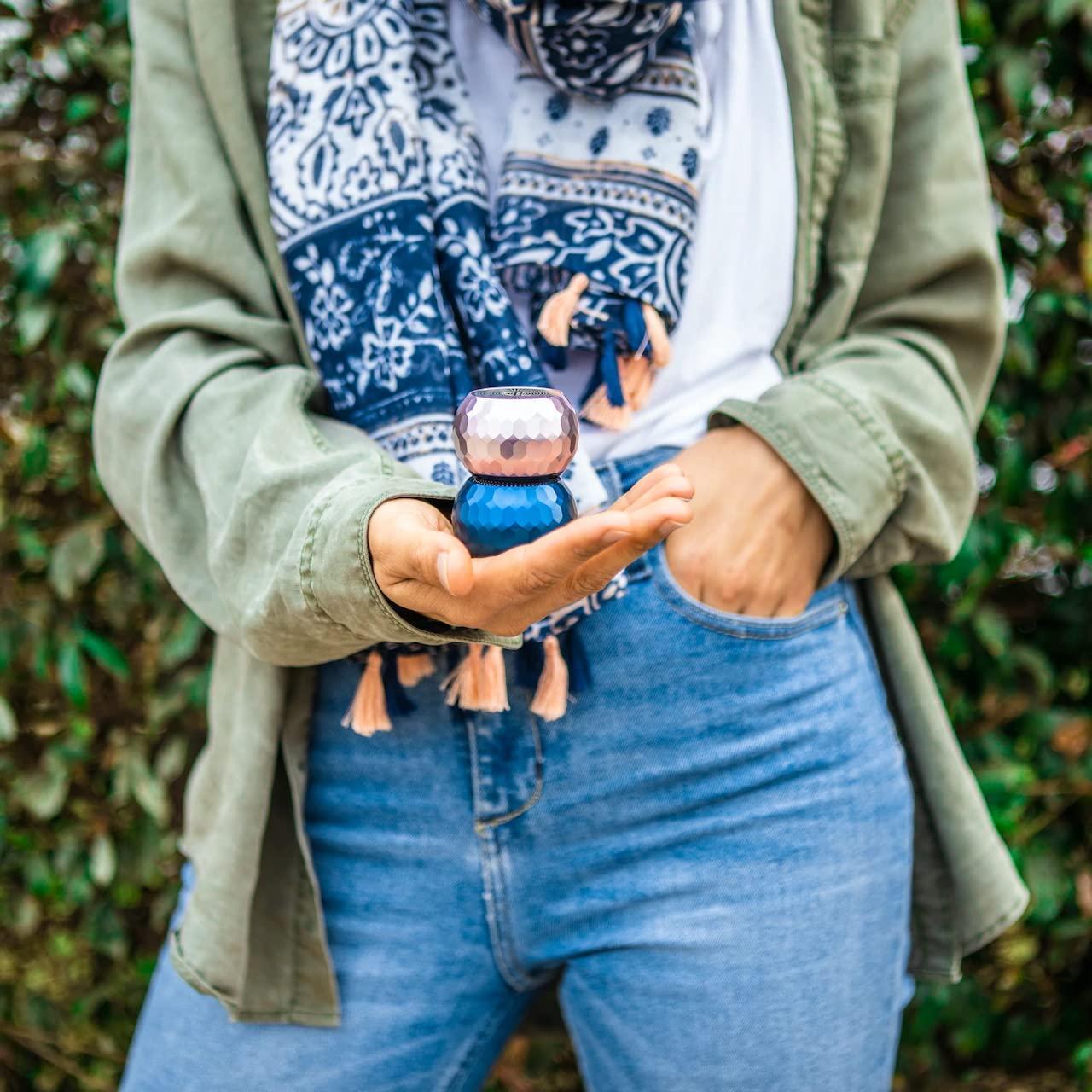 Fashionit Fashionit U Speakers Mini Bluetooth Computer Speaker 2-Pack Bundle with Matching Speaker, Built-in Mic & Selfie Remote Control, for Workspace, Desktop, Laptop, Mobile, Tablet, PC - Glam Midnight Blue