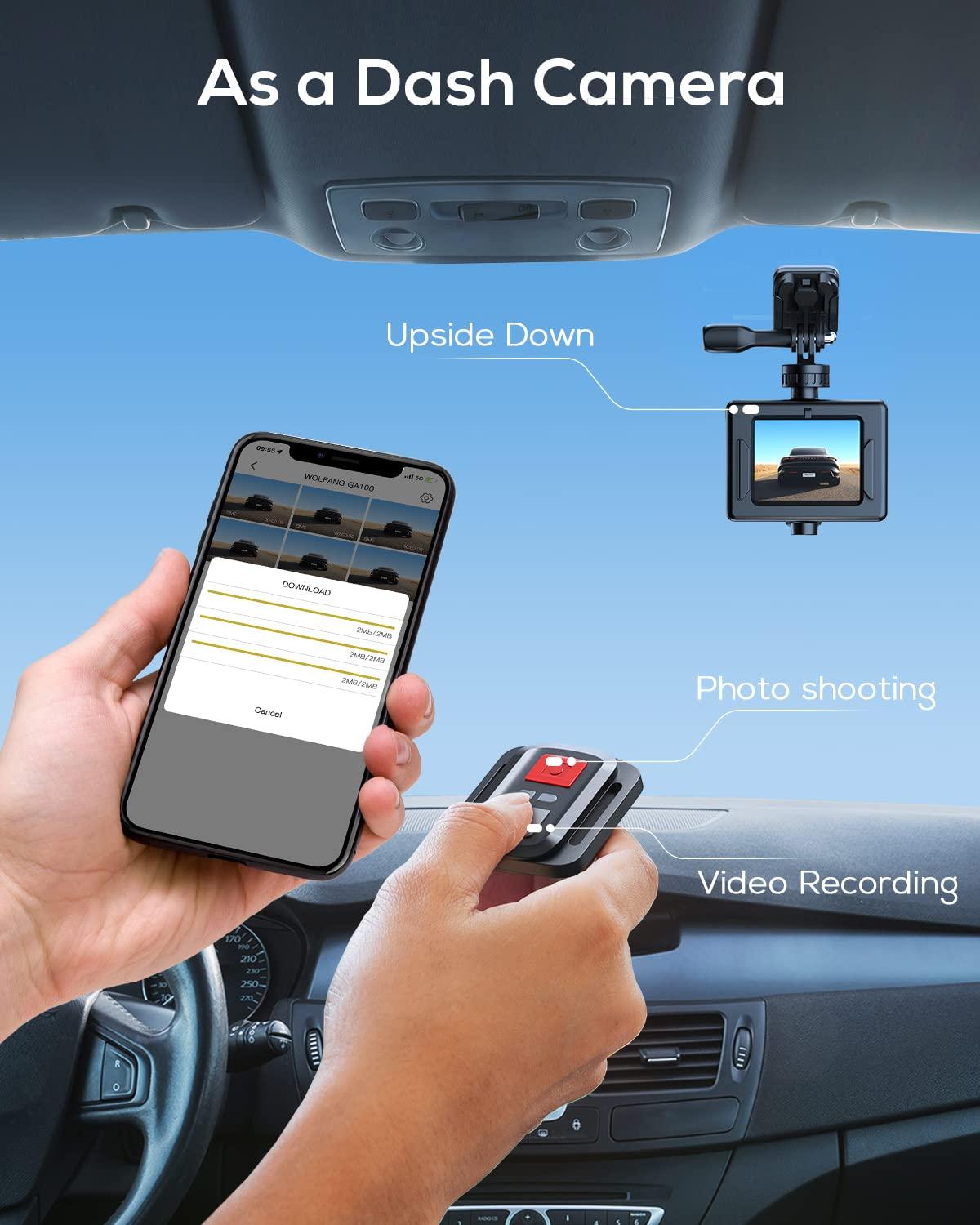 WOLFANG WOLFANG Action Camera 4K 20MP GA100, Waterproof 40M Underwater Camera for Snorkeling, EIS Stabilization WiFi 170 Wide Angle Helmet Camera for Vlogging with External Microphone, Remote Control