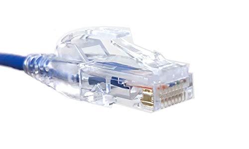 MICRO CONNECTORS MICRO CONNECTORS 50ft Cat6A Ultra Slim Patch Cable (Blue, E09-050BL-SLIM)