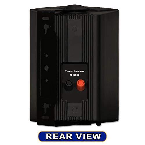Theater Solutions Theater Solutions TS425ODB Indoor or Outdoor Speakers Weatherproof Mountable Black 2 Pair Pack