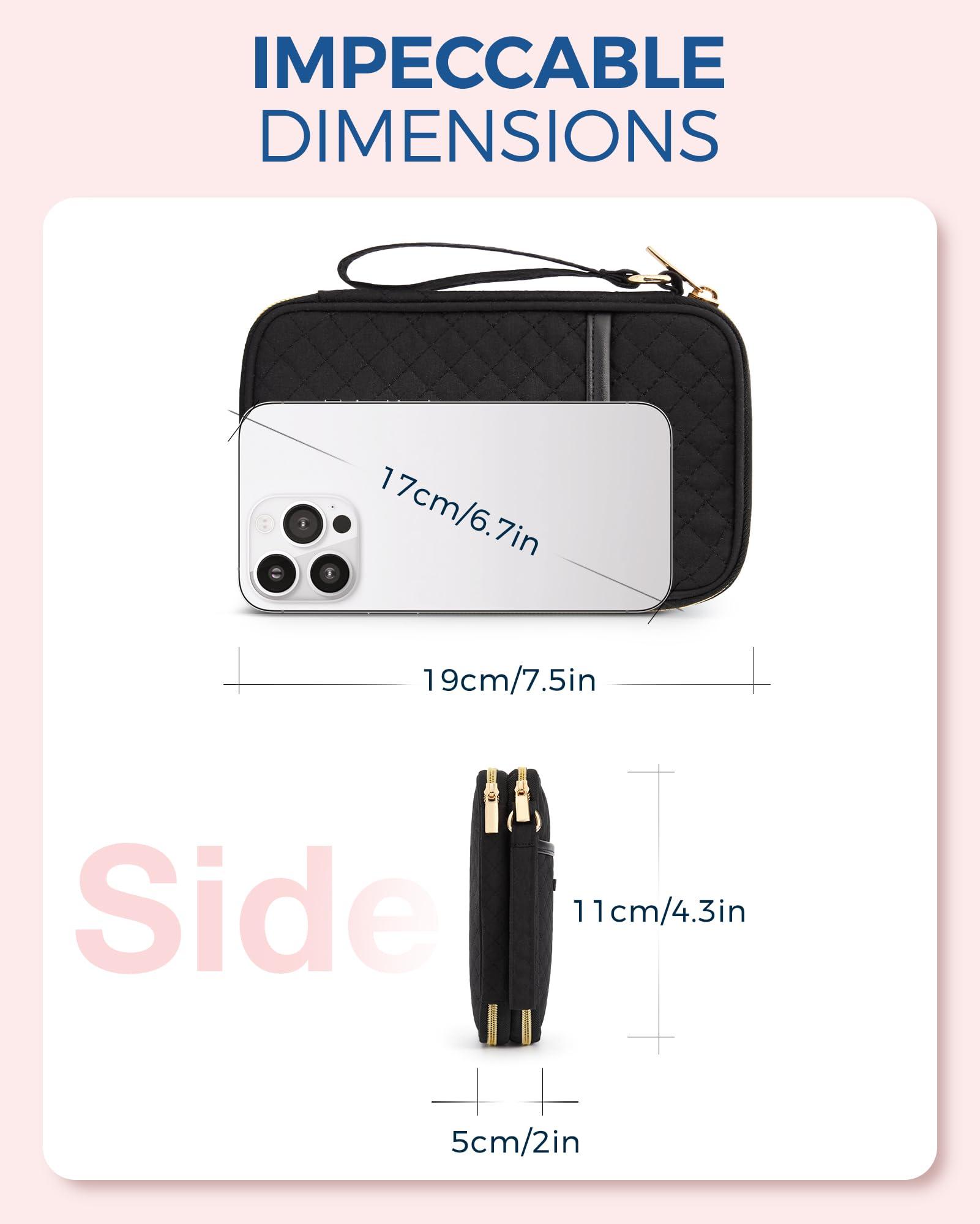 BAGSMART BAGSMART Electronic Cord Cable Organizer Travel Bag Case, Double Layers Tech Electronic Bag, Essentials for Charger, Cable, Phone, Flash drive, Black