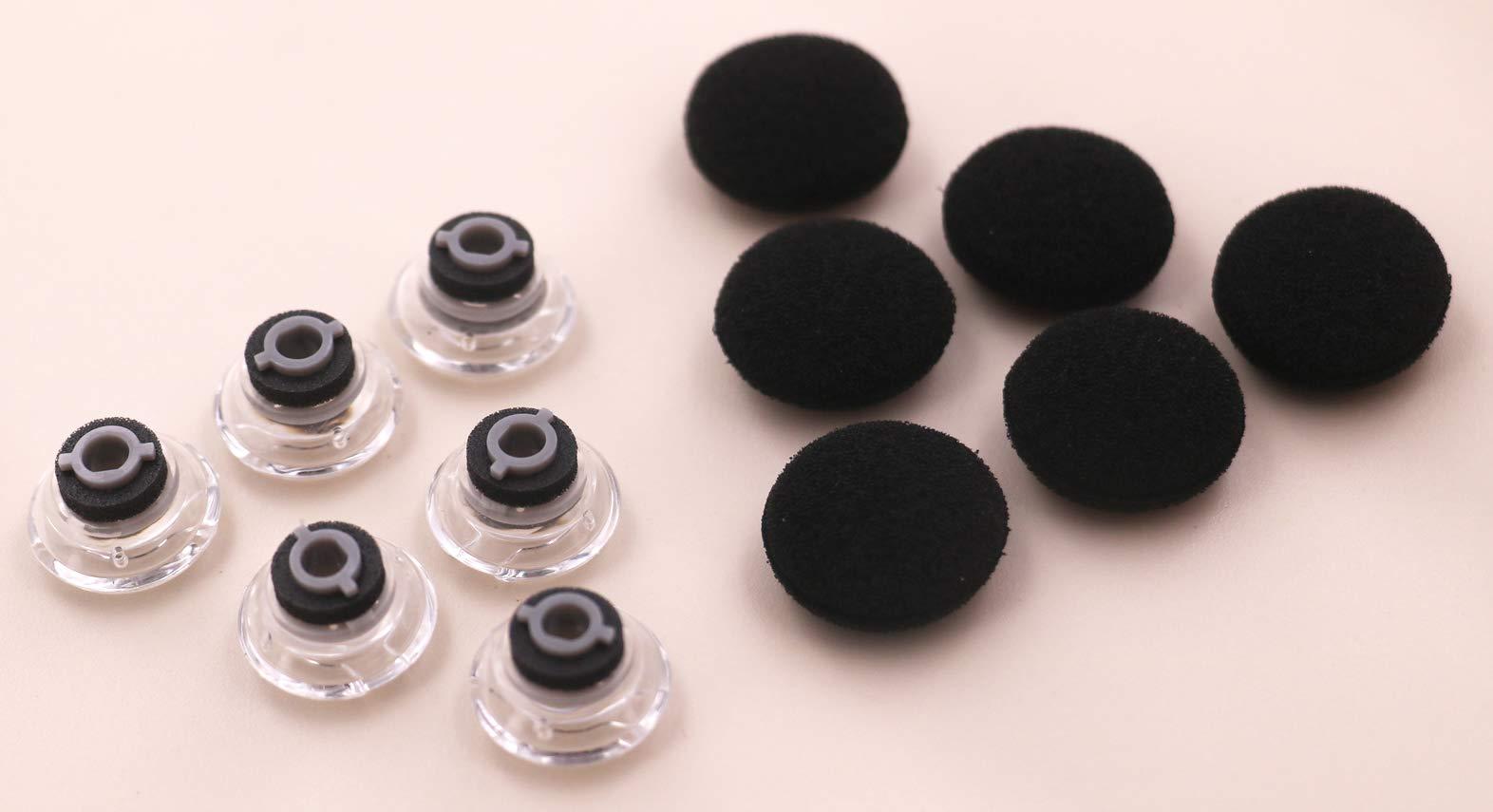 IiEXCEL Eartip Kit Replacement for Plantronics Voyager Legend Bluetooth Headset, Medium Size Earbuds Ear Gels Tips and Foam for Voyager Legend / 5200 Earphone [ 6 Pack ] (Medium Clear)