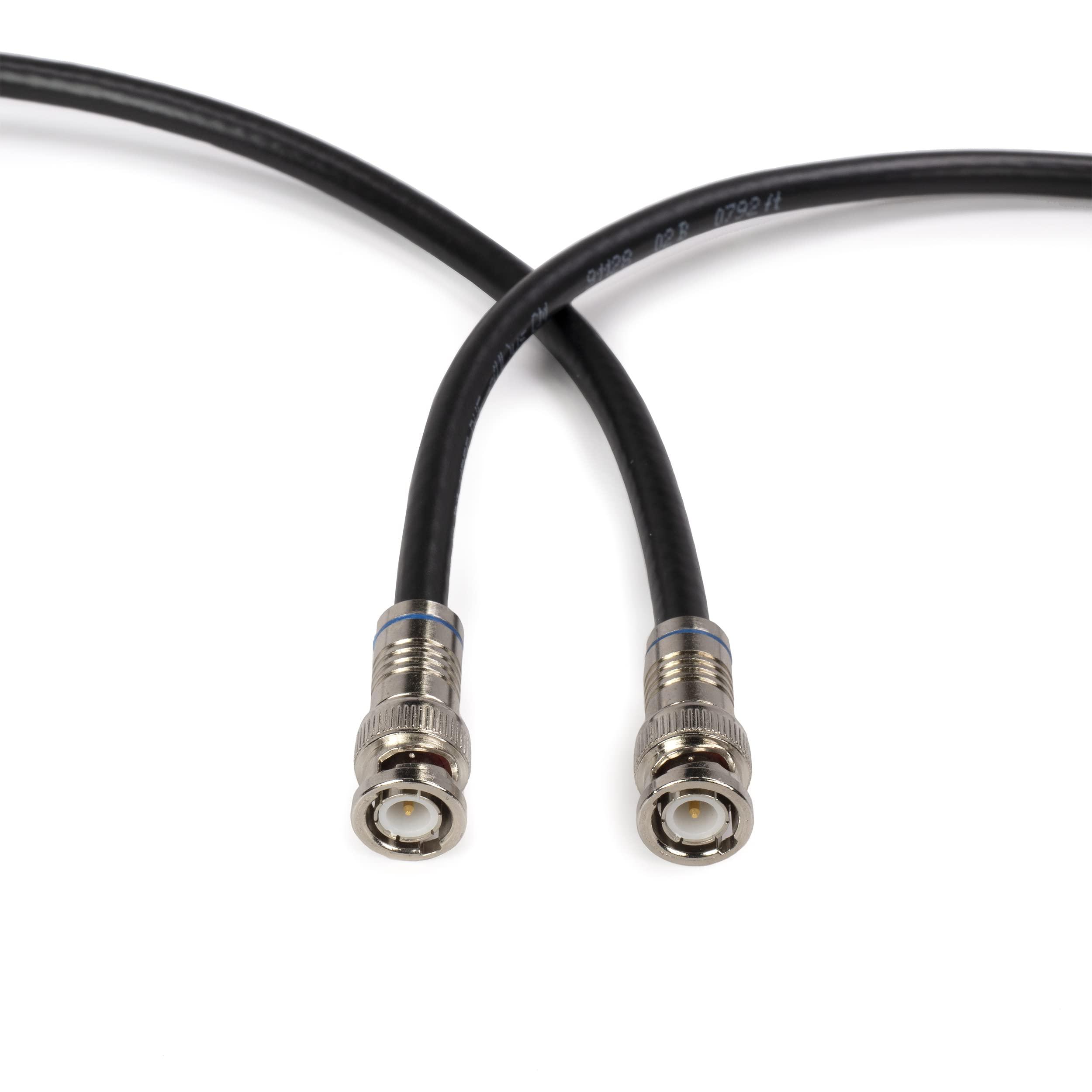 THE CIMPLE CO BNC Cable, Made in The USA, Black RG6 HD-SDI and SDI Cable (with Two Male BNC Connections) - 75 Ohm, Professional Grade, Low Loss Cable - 35 feet (35\')