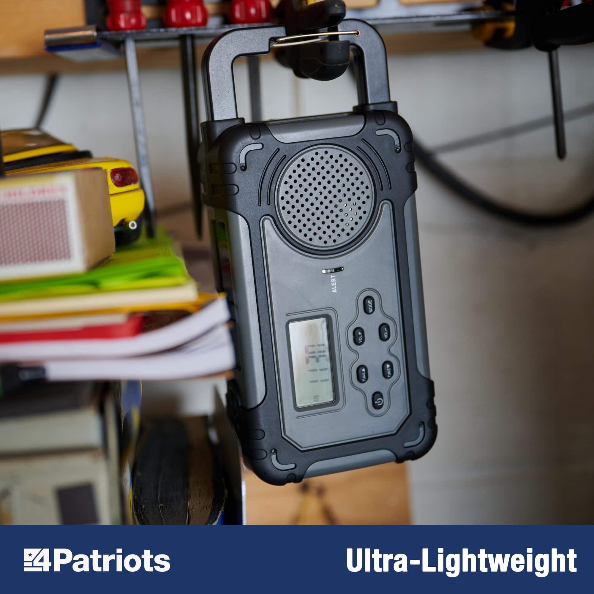 4Patriots 4Patriots Liberty Band Emergency Solar Radio: NOAA Weather Radio with Solar Panel & Power Bank