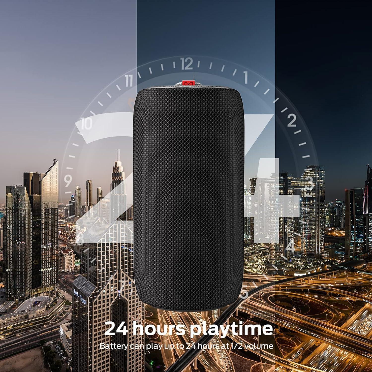 Monster Monster S310 Upgraded Bluetooth Speaker, Portable Bluetooth Speaker, 30W True Wireless Stereo Pairing Deliver Dynamic Sound, IPX6 Waterproof, Bluetooth 5.2 Built-in Mic, 24H,for Family Outdoor Black