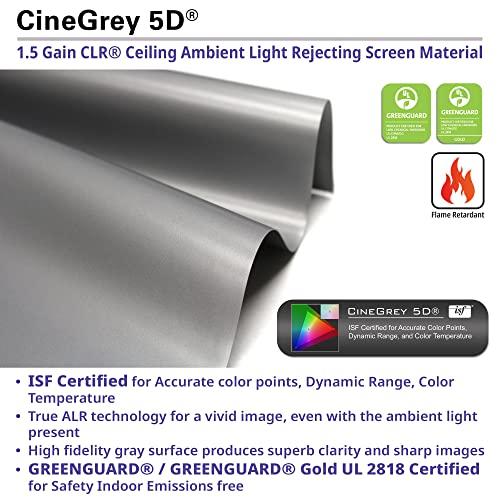 Elite Screens Elite Screens Aeon CineGrey 5D, 115 inch Diagonal 16:9, Edge Free Ceiling Light Rejecting and Ambient Light Rejecting Fixed Frame Projection Projector Screen for Movie Home Theater, AR115DHD5