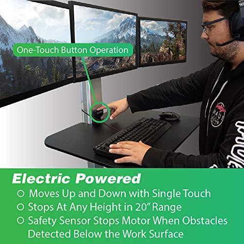Victor Victor DC475 High Rise Electric Triple Monitor Gaming Desk|3Large Monitor Sit-Stand Desk |28” Wide Gaming Surface|Compatible with Any Standard Desk|Adjustable Monitor Holder|Cable Management Included