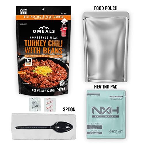 OMEALS OMEALS Turkey Chili with Beans-MRE-Sustainable Premium Outdoor Food-Extended Shelf Life-Fully Cooked w/Heater-No Refrigeration-Perfect for Outdoor Enthusiasts, Travelers, Emergency Supplies-USA Made