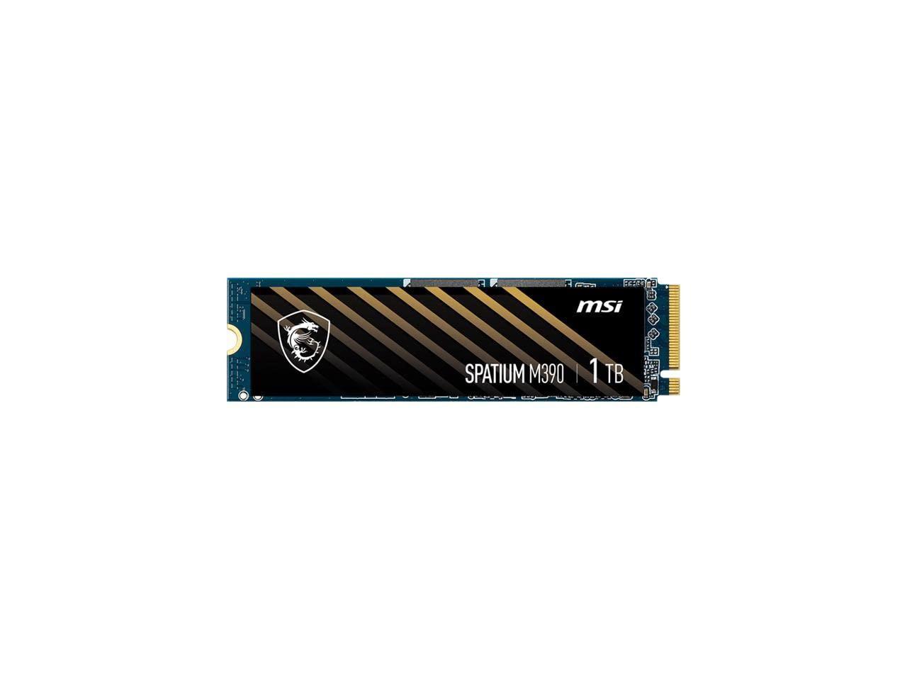 MSI MSI SPATIUM M390 NVMe M.2 1TB Internal Gaming SSD PCIe Gen3 up to 3300MB/s 3D NAND Up to 1200 TBW