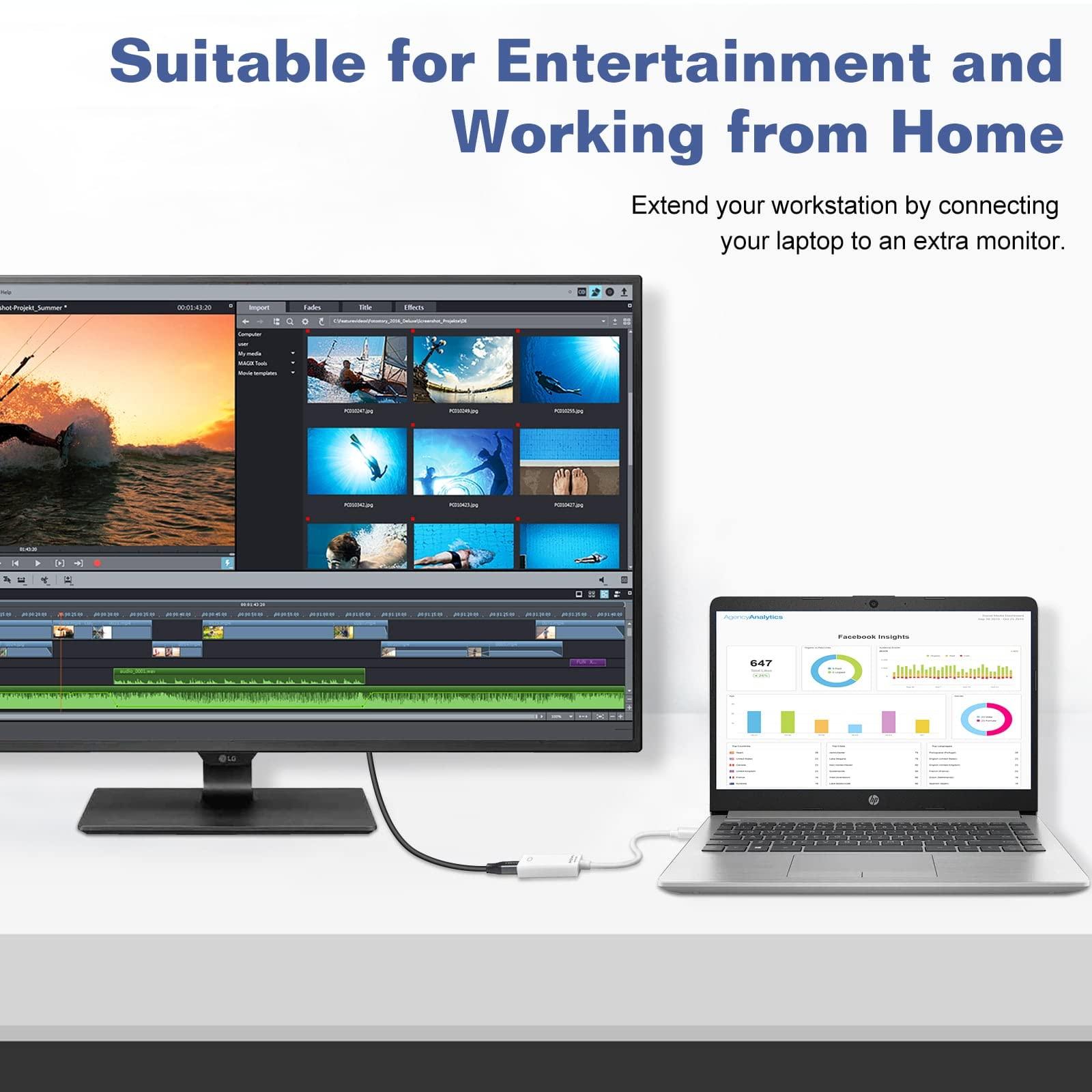 UrbanX Mini DisplayPort to HDMI Adapter for Lenovo X230 Mini DP to HDMI Adapter Compatible with MacBook Air/Pro, Microsoft Surface Pro/Dock, Projector and More 1-Pack